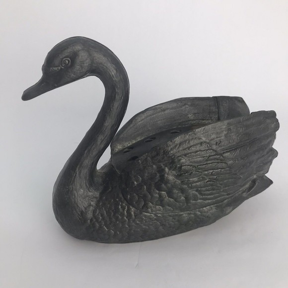 Petites Swan Vase Candle Holder Cast Iron Vintage